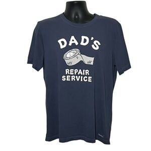 Life is Good Men's Navy “Dad’s Repair Service” Graphic T-Shirt Size Medium